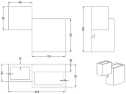 Flache LED Wandleuchte MIGUEL Up and Down Light Weiß in 3 Stufen dimmbar, B:20cm