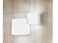 Flache LED Wandleuchte MIGUEL Up and Down Light Weiß in 3 Stufen dimmbar, B:20cm