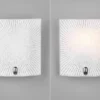 Flache LED Wandleuchte mit Glas Lampenschirm Weiß, Höhe 22cm