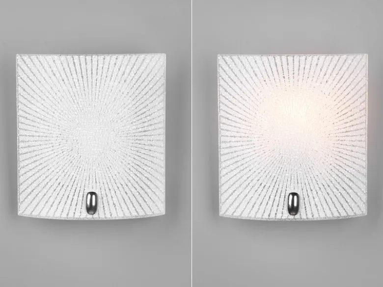 Flache LED Wandleuchte mit Glas Lampenschirm Weiß, Höhe 22cm