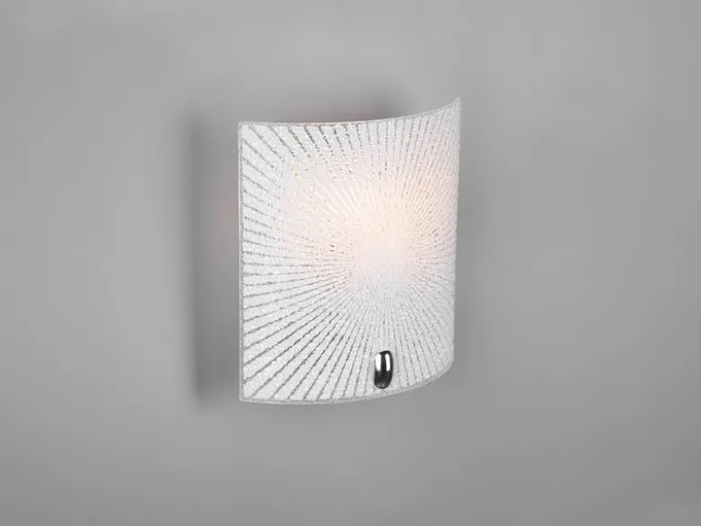Flache LED Wandleuchte mit Glas Lampenschirm Weiß, Höhe 22cm