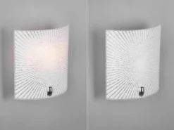 Flache LED Wandleuchte mit Glas Lampenschirm Weiß, Höhe 22cm