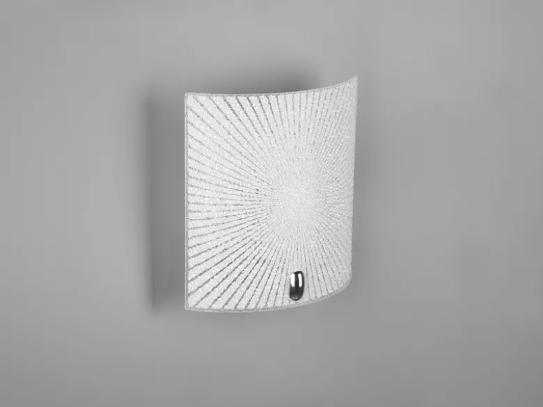 Flache LED Wandleuchte mit Glas Lampenschirm Weiß, Höhe 22cm