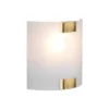 Flache LED Wandleuchte mit Glas Lampenschirm Weiß & Gold, Höhe 20cm