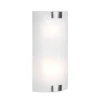 Flache LED Wandleuchte mit Glas Lampenschirm Weiß & Silber, Höhe 40cm