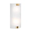 Flache LED Wandleuchte mit Glas Lampenschirm Weiß & Gold, Höhe 40cm