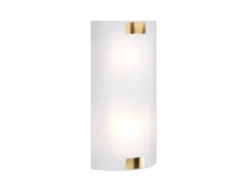 Flache LED Wandleuchte mit Glas Lampenschirm Weiß & Gold, Höhe 40cm