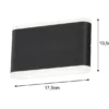 Flache LED Wandleuchte SCOUNCE Schwarz für Innen & Außen, Breite 17,5cm