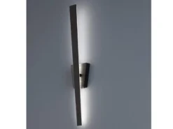 Flache LED Wandleuchte ZITA Schwarz indirekte Wandbeleuchtung, Höhe 60cm