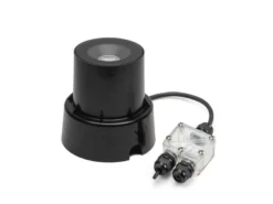 Flacher LED Bodeneinbaustrahler klares Glas mit schwarzem Rand Ø9,2cm, IP65