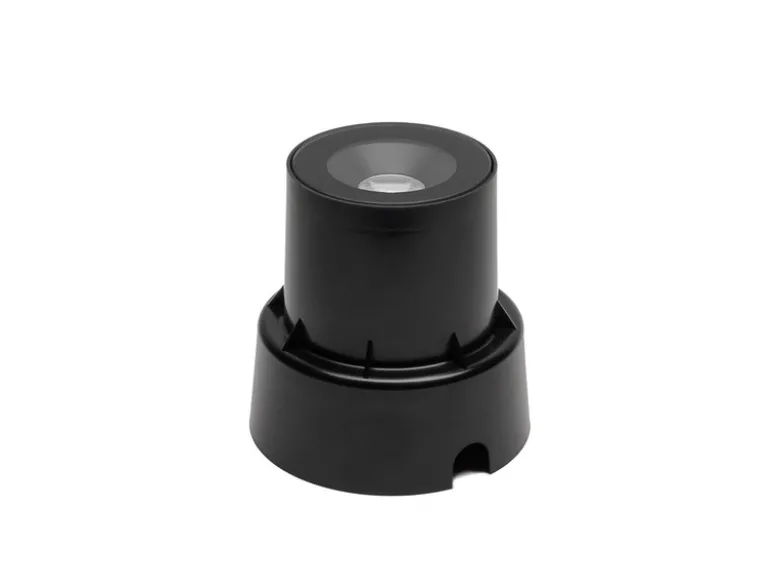 Flacher LED Bodeneinbaustrahler klares Glas mit schwarzem Rand Ø9,2cm, IP65