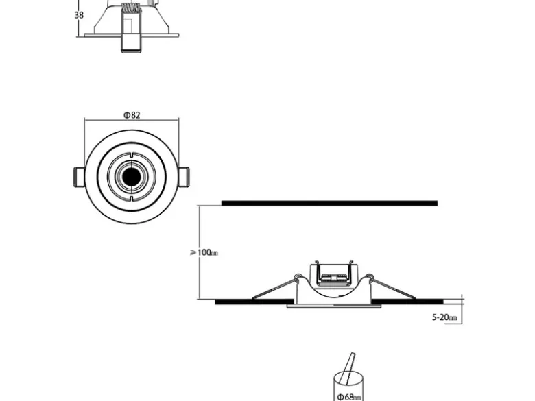 Flacher LED Einbaustrahler 230V dimmbar 3er Set Badezimmer geeignet 4000K Ø 8cm