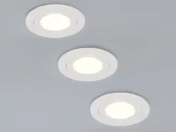 Flacher LED Einbaustrahler 230V dimmbar 3er Set Badezimmer geeignet 4000K Ø 8cm