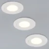 Flacher LED Einbaustrahler 230V dimmbar, 3er Set, Badezimmer geeignet, Ø 8cm