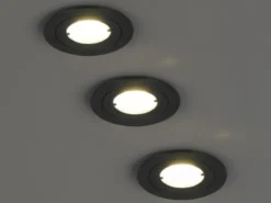 Flacher LED Einbaustrahler 230V dimmbar, 3er Set, Badezimmer geeignet, Ø 8cm