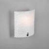 Flache Wandleuchte ELISA mit Glas Lampenschirm Weiß, Höhe 22cm