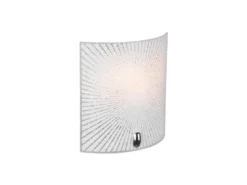Flache Wandleuchte ELISA mit Glas Lampenschirm Weiß, Höhe 22cm