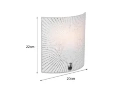 Flache Wandleuchte ELISA mit Glas Lampenschirm Weiß, Höhe 22cm