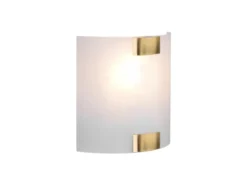 Flache Wandleuchte PURA Glaslampenschirm Gold, Höhe 20cm