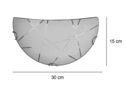 Flache Wandleuchte SANDRINA Glasschirm mit Streifendekor, Breite 30cm