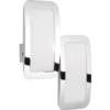 2-flammige LED Wandleuchte SAGA, Chromfarbig, 3-Stufen-Touchschalter, H: 35,5cm