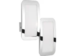 2-flammige LED Wandleuchte SAGA, Chromfarbig, 3-Stufen-Touchschalter, H: 35,5cm