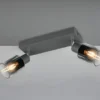 2-flammiger Deckenstrahler CADIZ mit Chrom Glasschirmen, Breite 27cm