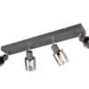 4-flammiger Deckenstrahler CADIZ mit Chrom Glasschirmen, Breite 58cm