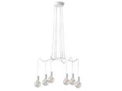 6 flammiger Kronleuchter HABITAT weiß - moderne Spinnenleuchte, Ø 66cm