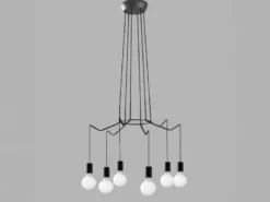 6 flammiger Kronleuchter HABITAT schwarz - moderne Spinnenleuchte, Ø 66cm