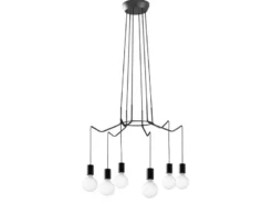 6 flammiger Kronleuchter HABITAT schwarz - moderne Spinnenleuchte, Ø 66cm