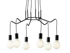 6 flammiger Kronleuchter HABITAT schwarz - moderne Spinnenleuchte, Ø 66cm
