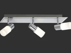 3-flammiger LED Deckenstrahler CLAPTON mit Glasschirmen, Breite 50cm