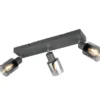 3-flammiger LED Deckenstrahler mit Chrom Glasschirmen, Breite 42cm