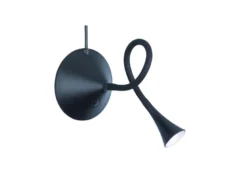Flexible 2in1 LED Tischlampe & Wandlampe VIPER in Schwarz, Schalter am Fuß