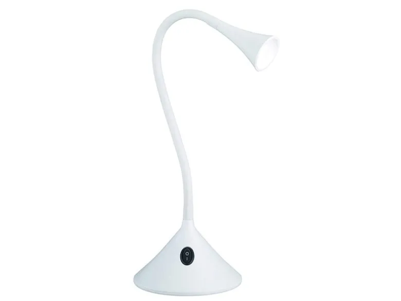 Flexible 2in1 LED Tischlampe & Wandlampe VIPER in Weiß, Schalter am Fuß