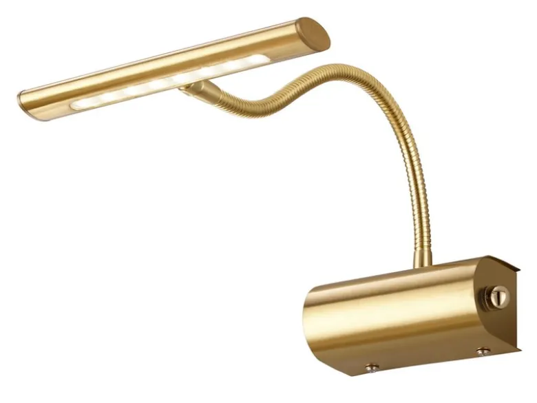 Flexible LED Bilderleuchte CURTIS Messing matt, Drehdimmer