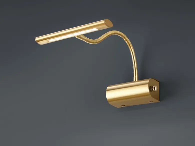 Flexible LED Bilderleuchte CURTIS Messing matt, Drehdimmer