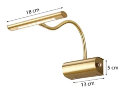 Flexible LED Bilderleuchte CURTIS Messing matt, Drehdimmer