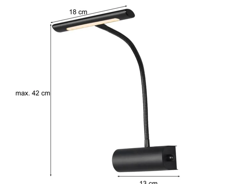 Flexible LED Bilderleuchte CURTIS, Wandleuchte mit Drehdimmer, Schwarz