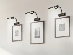 Flexible LED Bilderleuchte CURTIS, Wandleuchte mit Drehdimmer, Schwarz