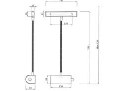 Flexible LED Bilderleuchte CURTIS, Wandleuchte mit Drehdimmer, Schwarz