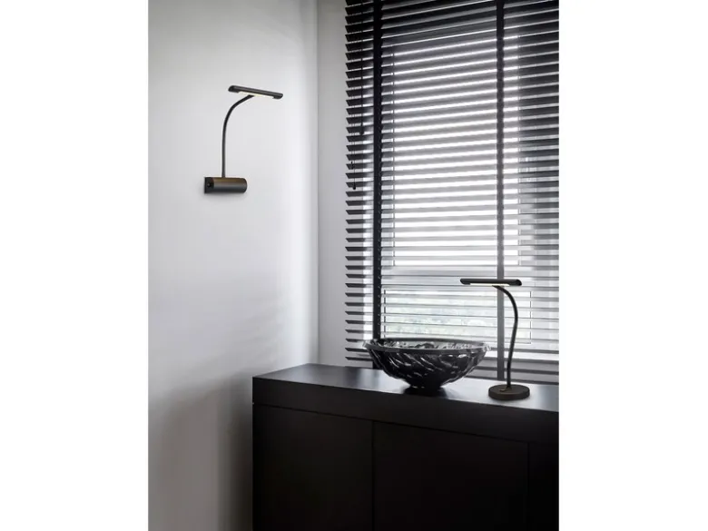 Flexible LED Bilderleuchte CURTIS, Wandleuchte mit Drehdimmer, Schwarz