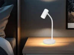Flexible LED Schreibtischlampe Weiß, Höhe 28cm