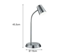 Flexible LED Schreibtischlampe 2er Set in Silber matt dimmbar