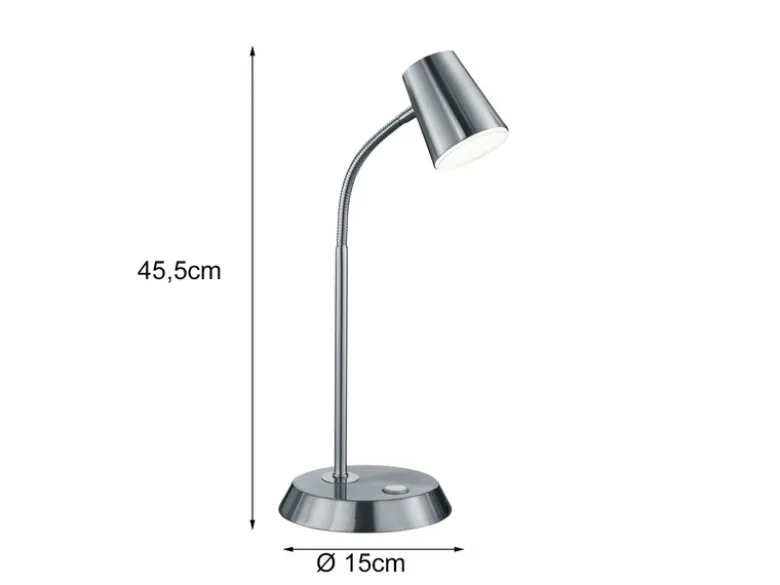 Flexible LED Schreibtischlampe 2er Set in Silber matt dimmbar