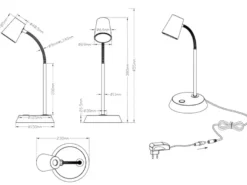 Flexible LED Schreibtischlampe 2er Set in Silber matt dimmbar