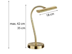 Flexible LED Schreibtischleuchte CURTIS Messing matt, 4-Stufen Dimmer