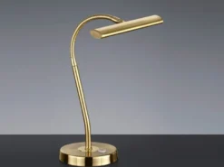 Flexible LED Schreibtischleuchte CURTIS Messing matt, 4-Stufen Dimmer