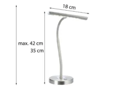 Flexible LED Schreibtischleuchte CURTIS Silber matt, 4-Stufen Dimmer
